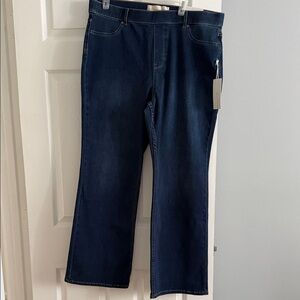Soft Surroundings Pull On Bootcut Ultimate Dark Wash Denim Jeans - size XL/18